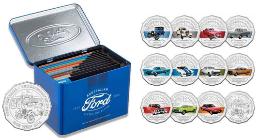 2017 50 cent Ford Australia Classic Collection Of 12 Coins - WITH TIN