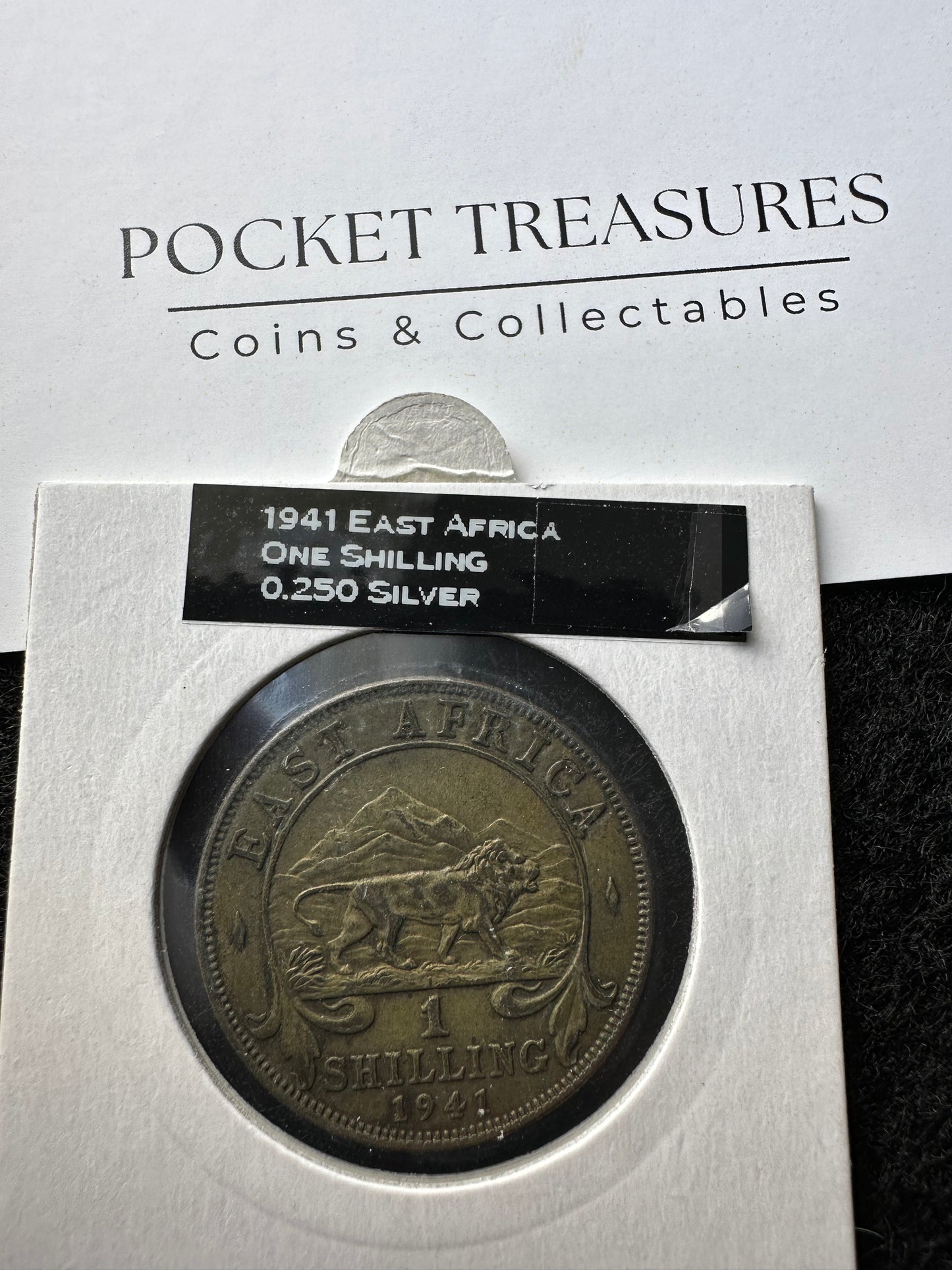 1941 East Africa One Shilling KM#28 - 25% Silver