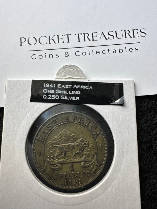 1941 East Africa One Shilling KM#28 - 25% Silver