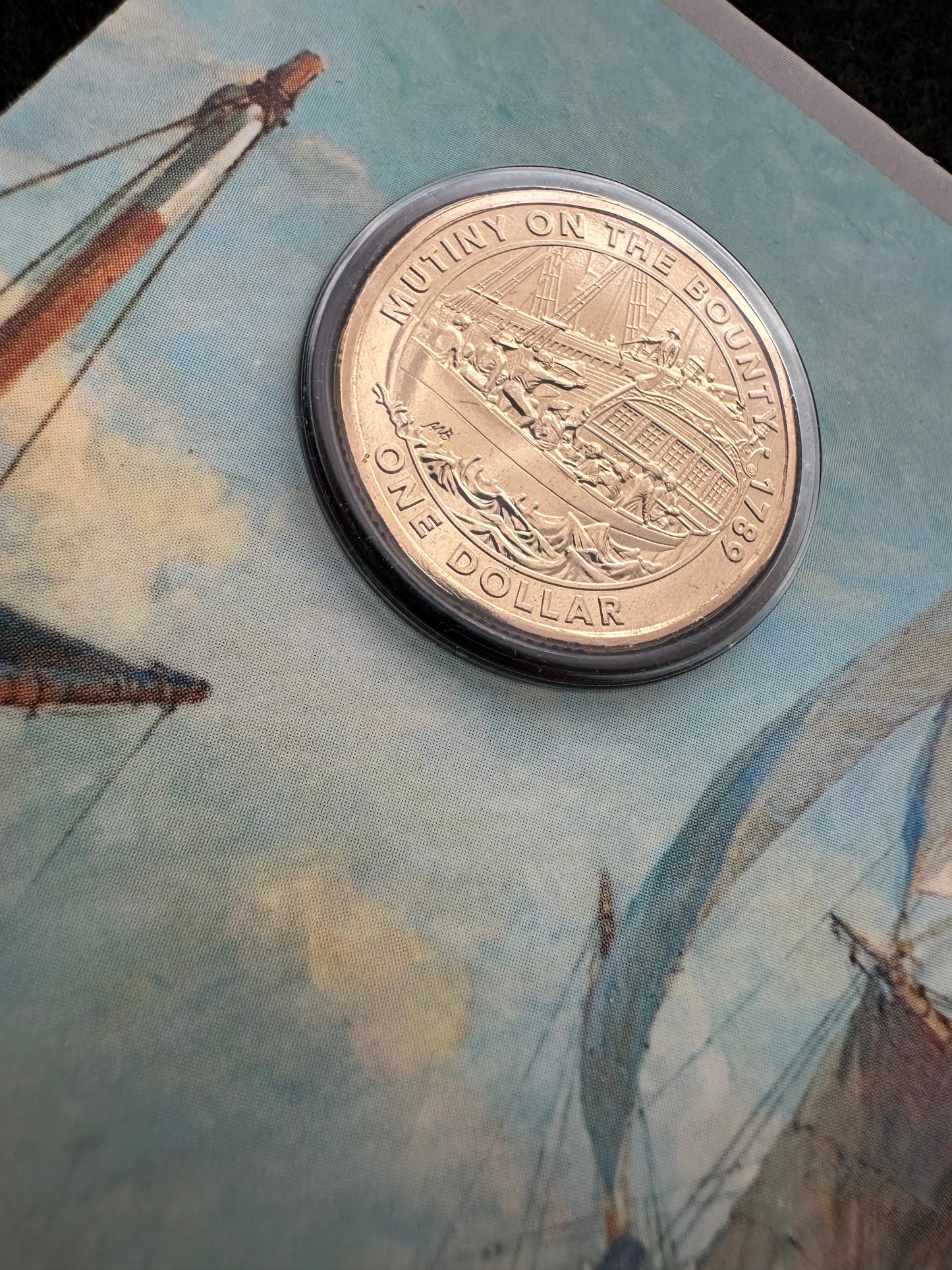 2019 $1 Mutiny on the Bounty 1789 coin on card