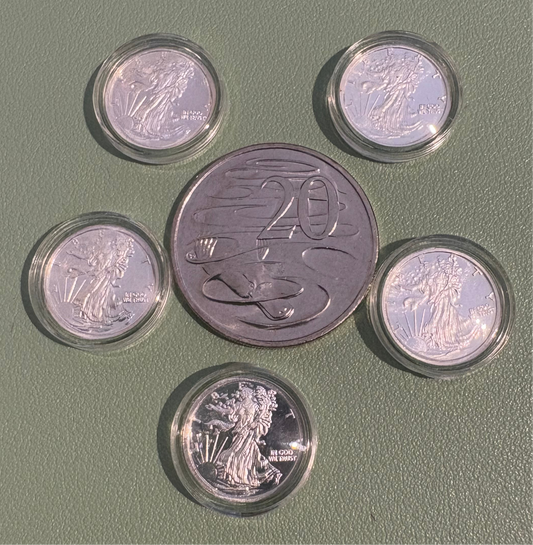 Mini Fractional Silver 1 gram round bullion - USA Liberty Standing