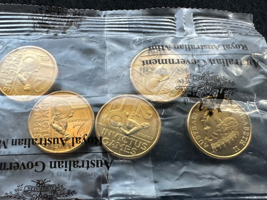 2018 $2 Invictus Games RAM 5 coin satchel bag