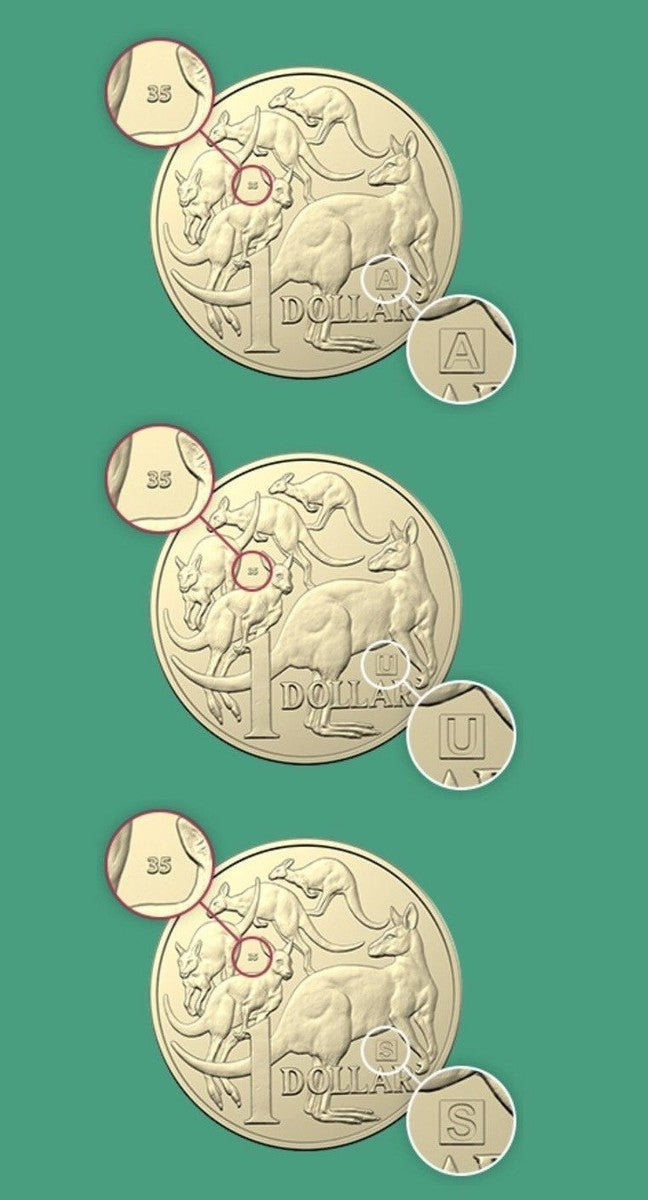 2019 $1 A-U-S Privy Mark Set (3 Coins) – 35th Anniversary of the $1 Coin