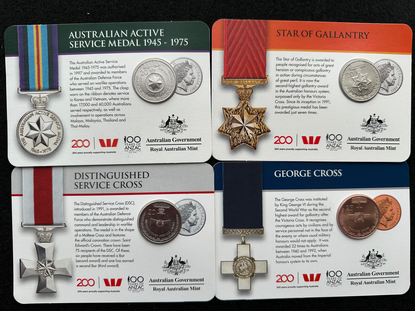 2017 Legends of ANZAC 14 Coin set with folder