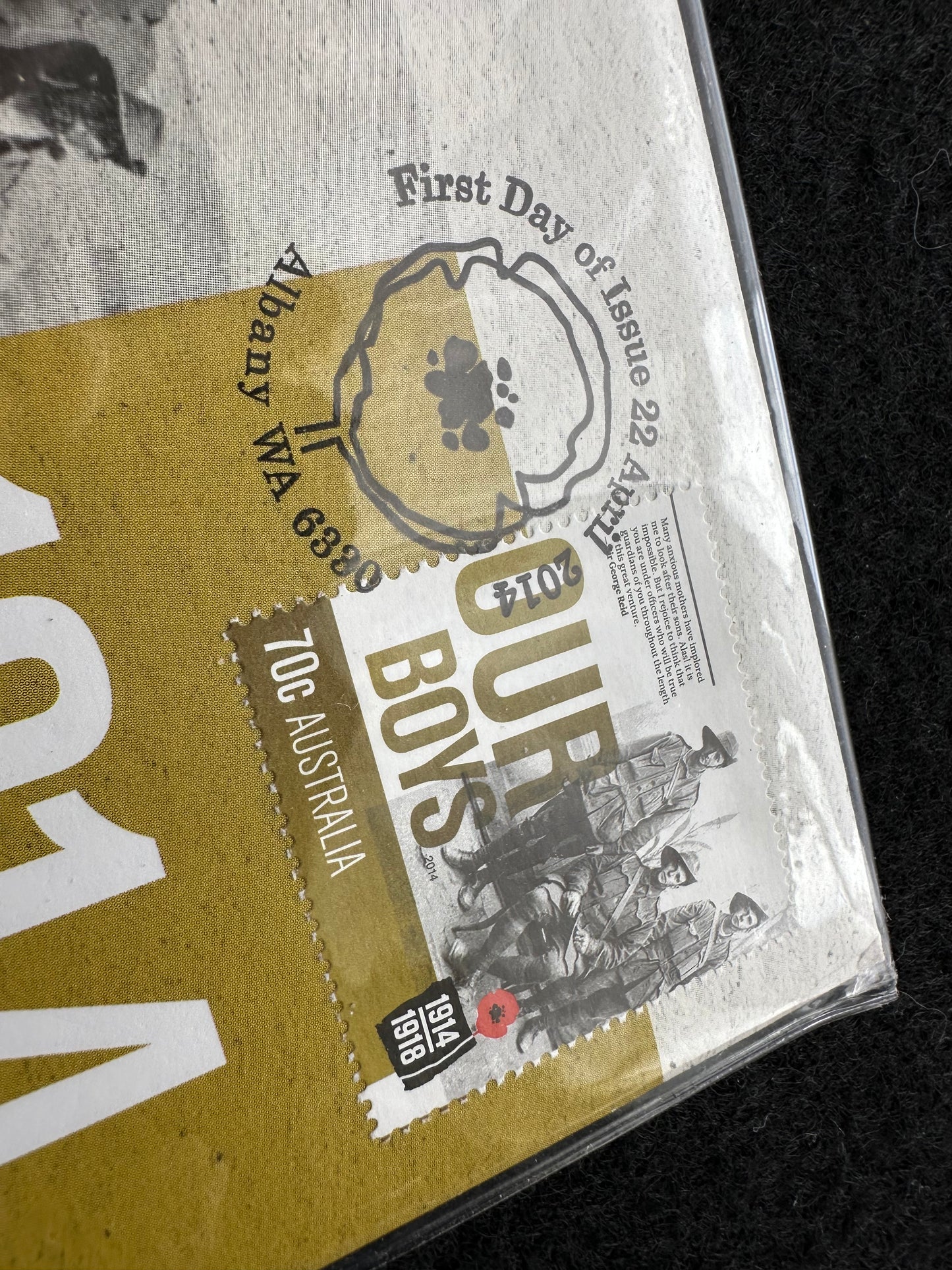 2014 $1 ANZAC Centenary of WWI - Our Boys Stamp and Coin Cover PNC