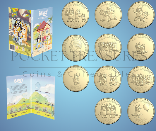 2024 Bluey Dollarbucks $1 Uncirculated Ten-Coin Collection (Folder and Tube) - OPENED