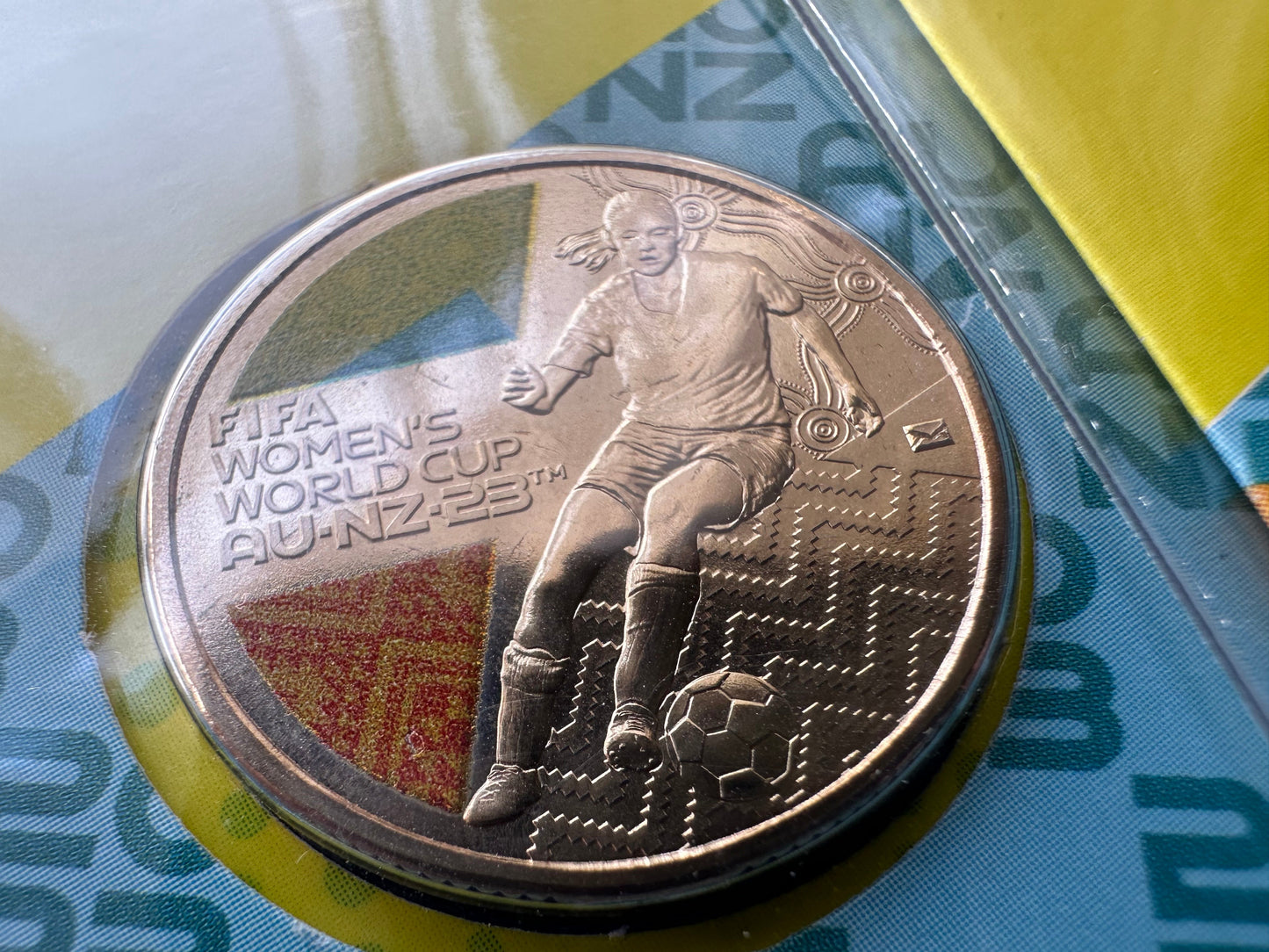 2023 FIFA Women’s World Cup Australia $1 Colored Coin PNC with Privy Mark