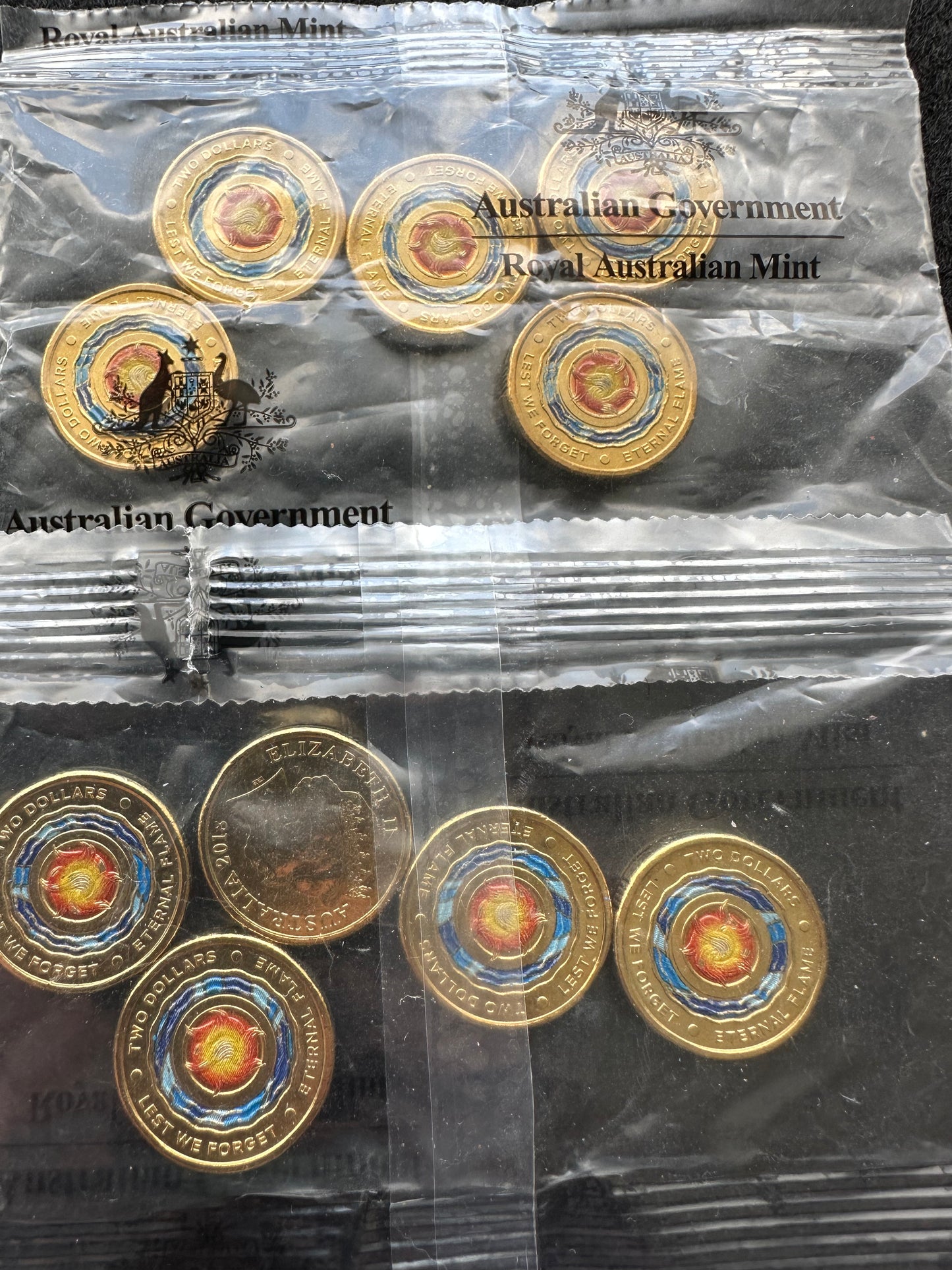 2018 $2 LEST We Forget Eternal Flame RAM 5 coin satchel bag