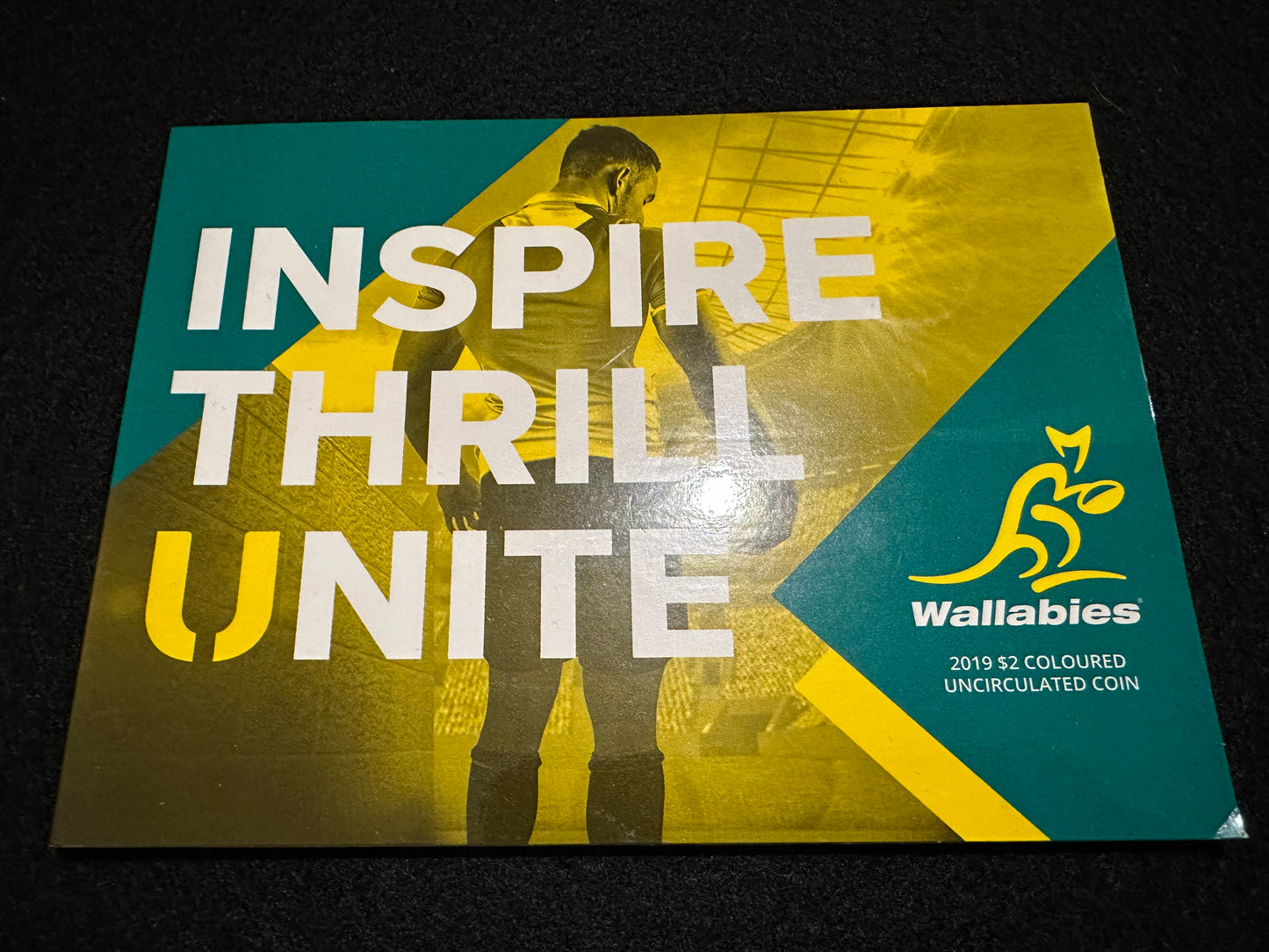 2019 $2 Wallabies Coloured Coin UNC on card