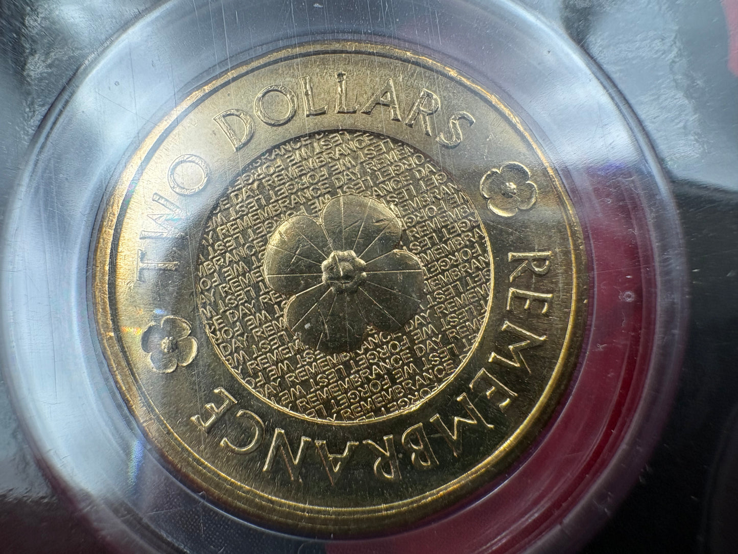 2012 Remembrance Day Gold Poppy $2 Coin in Downies Card
