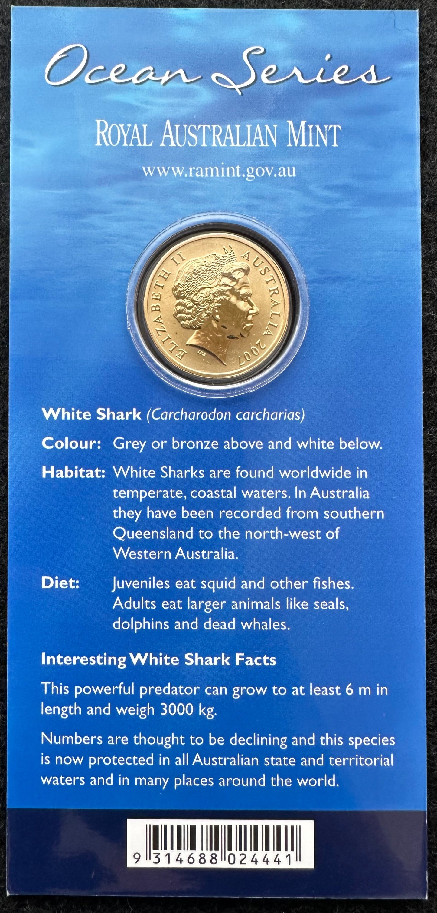 2006 $1 Ocean Series coloured coin - Shark