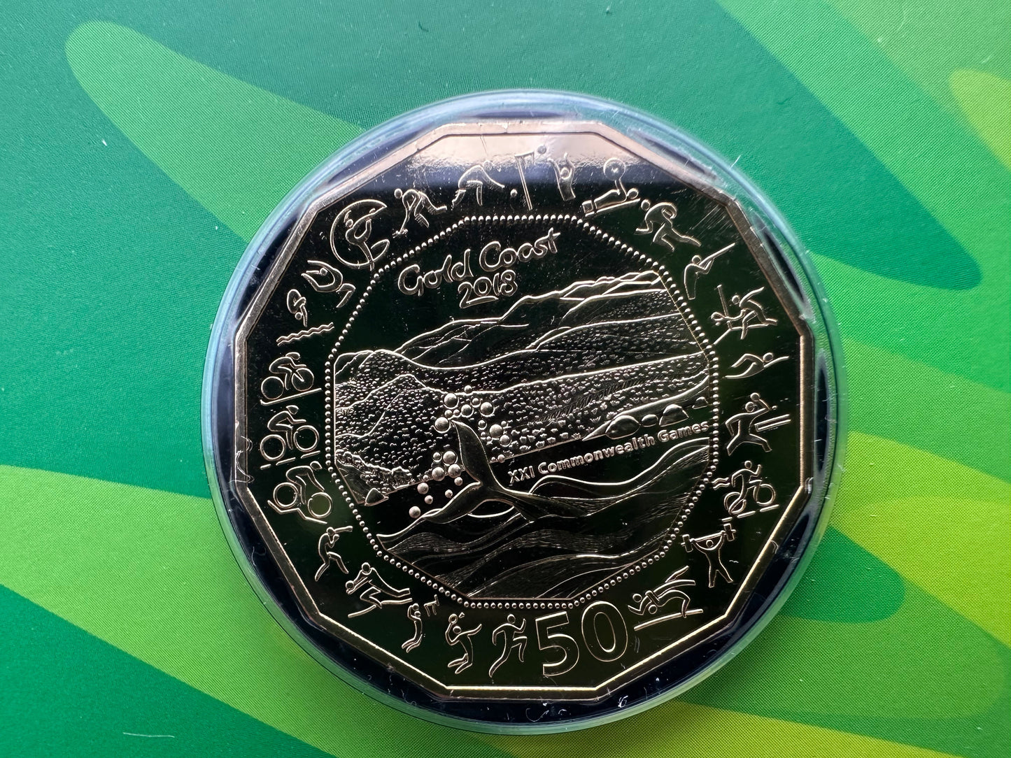 2018 Fifty Cent Gold Coast Commonwealth Games Gold Plated (50c) Uncirculated Australian Decimal Coin