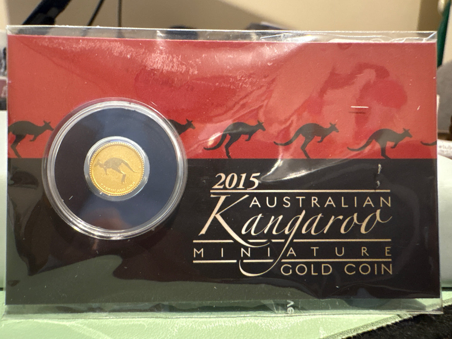2015 $2 Australian Kangaroo Miniature Gold coin .5 grams