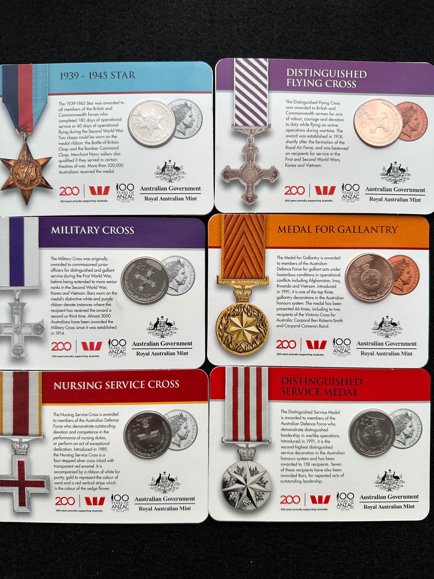 2017 Legends of ANZAC 14 Coin set with folder