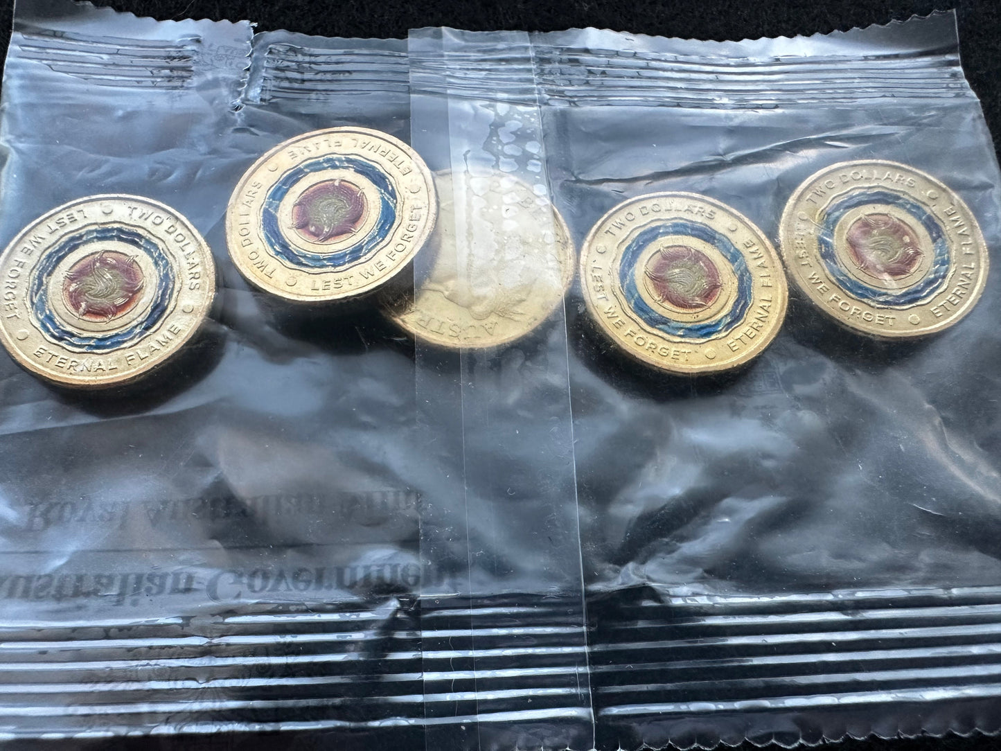 2018 $2 LEST We Forget Eternal Flame RAM 5 coin satchel bag