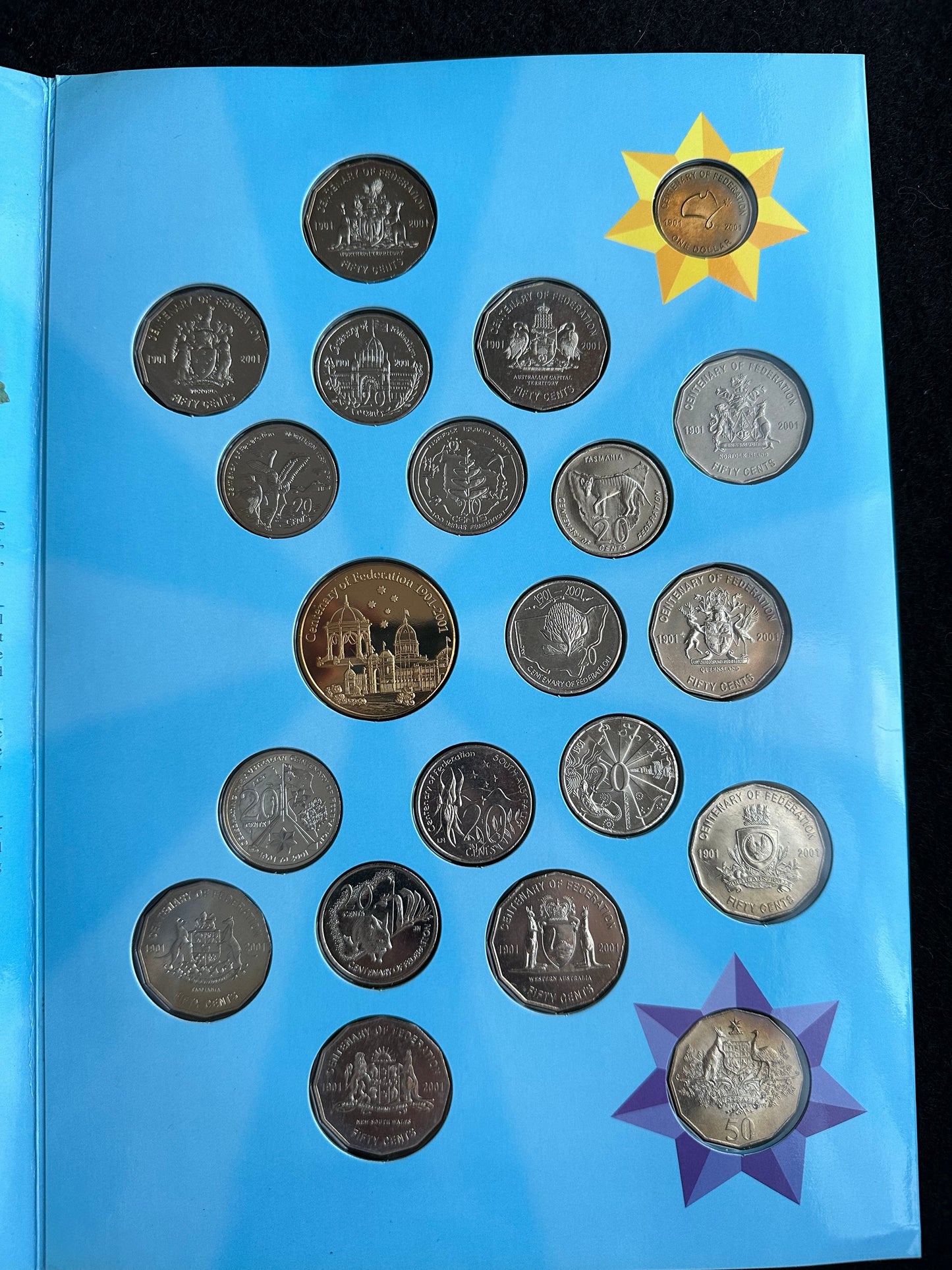 2001 Centenary of Federation Sherwood Collector Portfolio 20 Coins + Commemorative Medal