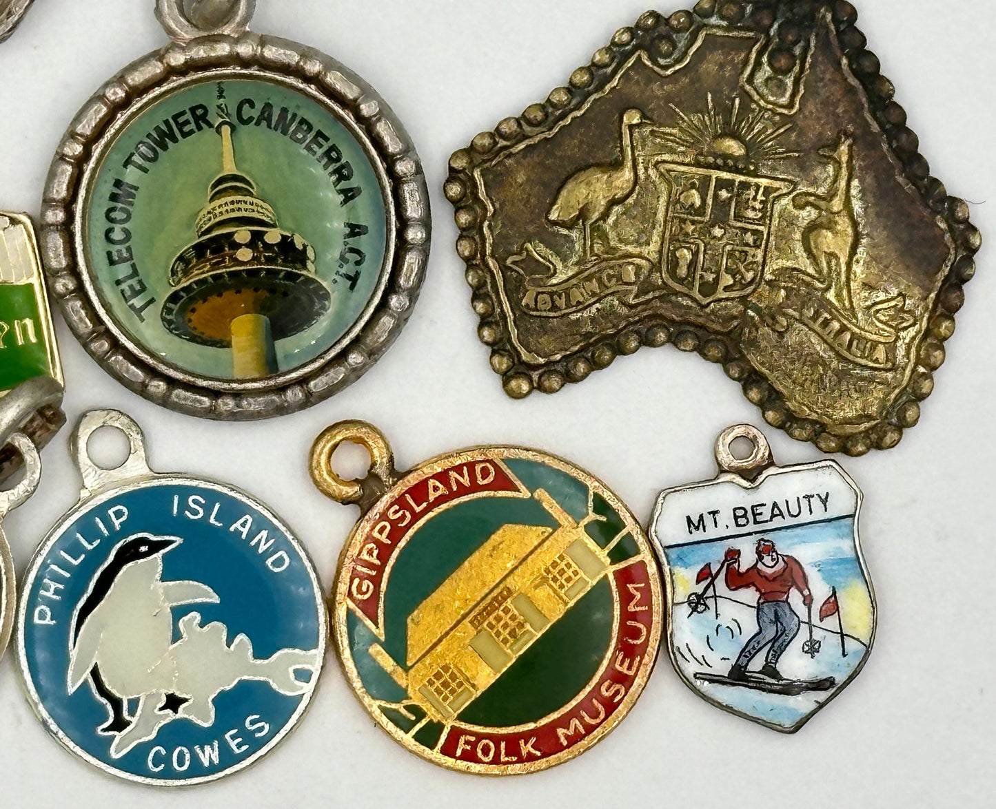 Mixed lot of 10 Australian Vintage Enamel Charms