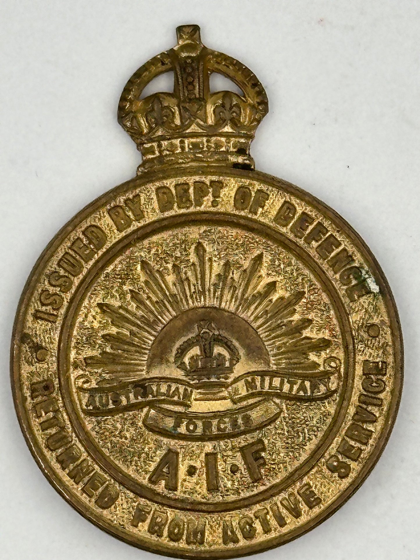 WW1 Australian Imperial Force AIF Returned from Active Service badge