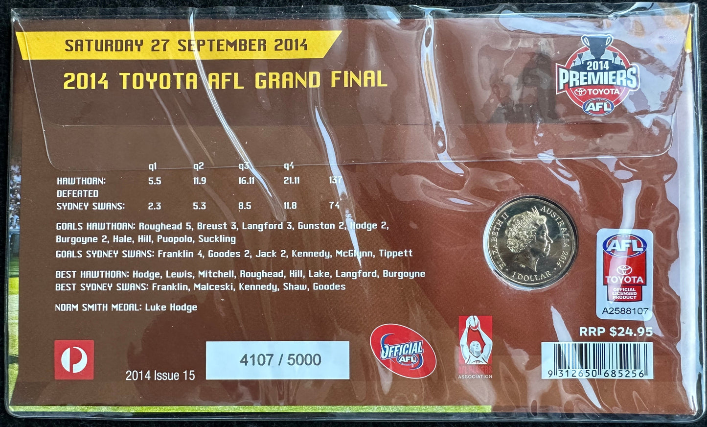 2014 $1 AFL Premiers Hawthorn PNC