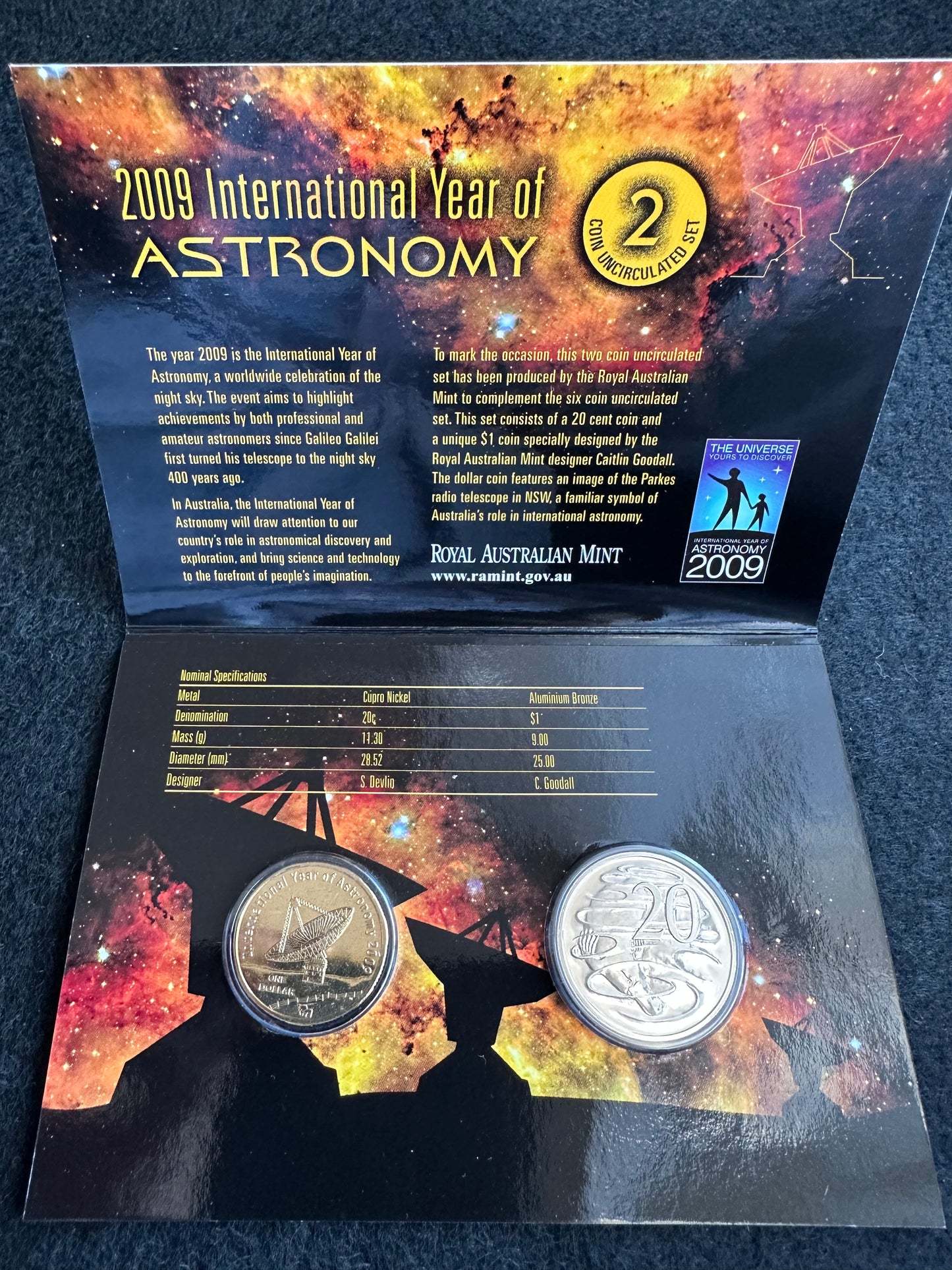 2009 International Year of Astronomy 2 Coin Set