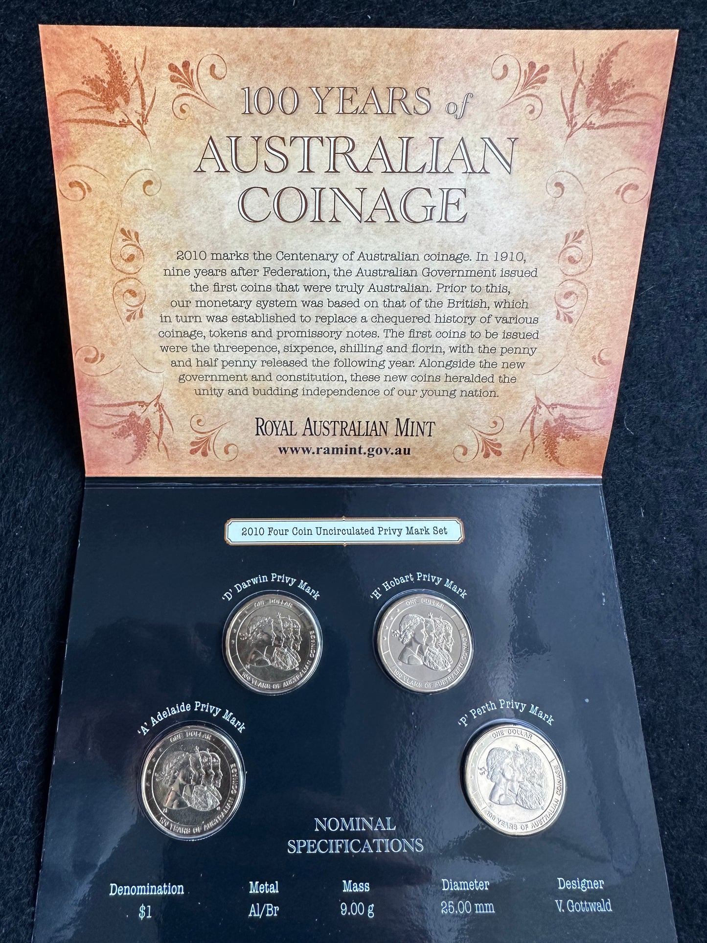 2010 Four Coin Privy Mark Set 100 Years of Coinage