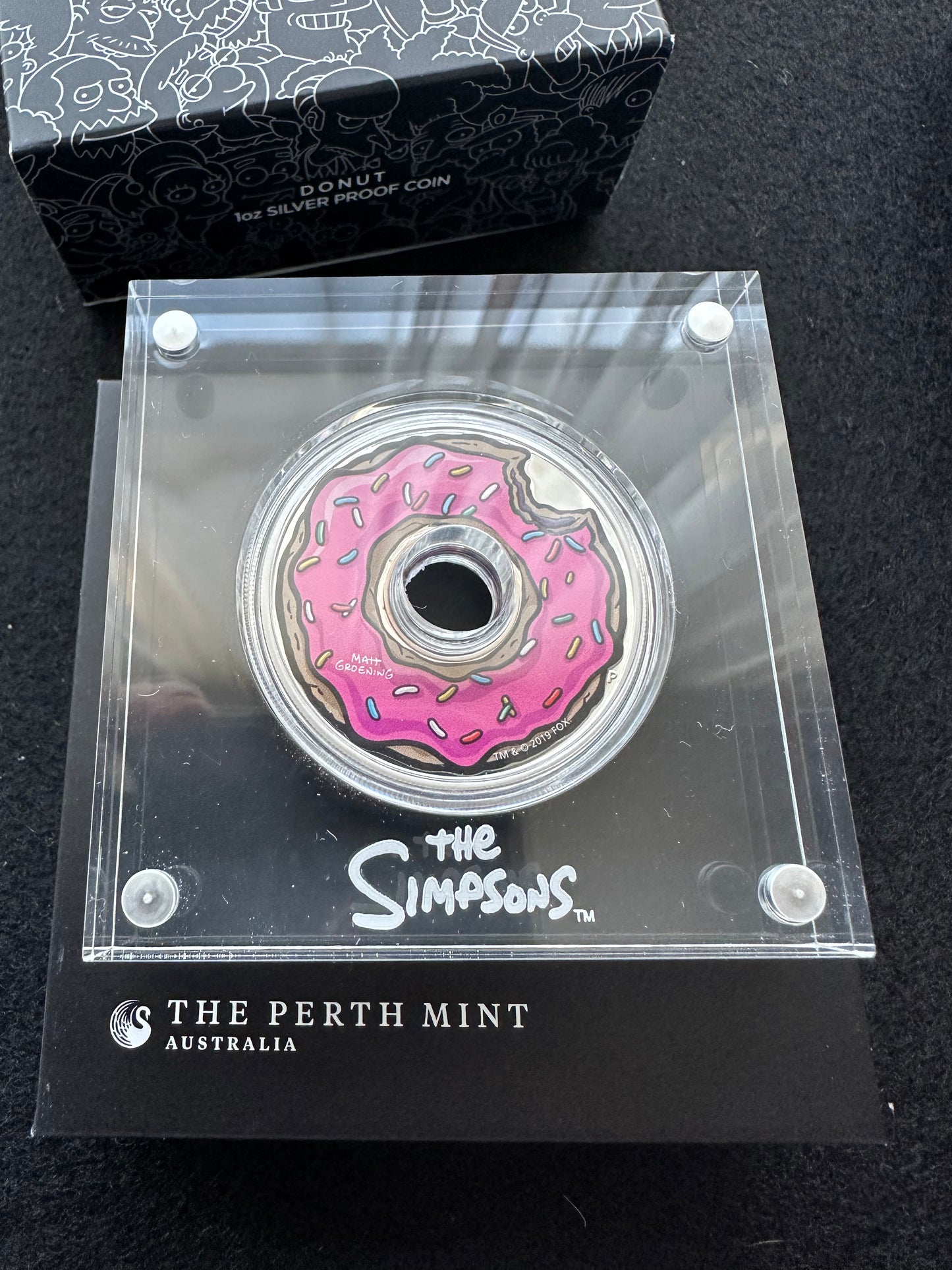 2019 The Simpsons - Donut 1oz Silver Proof Coin