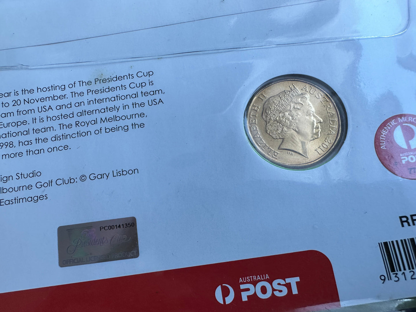2011 The Presidents Cup $1 One Dollar PNC
