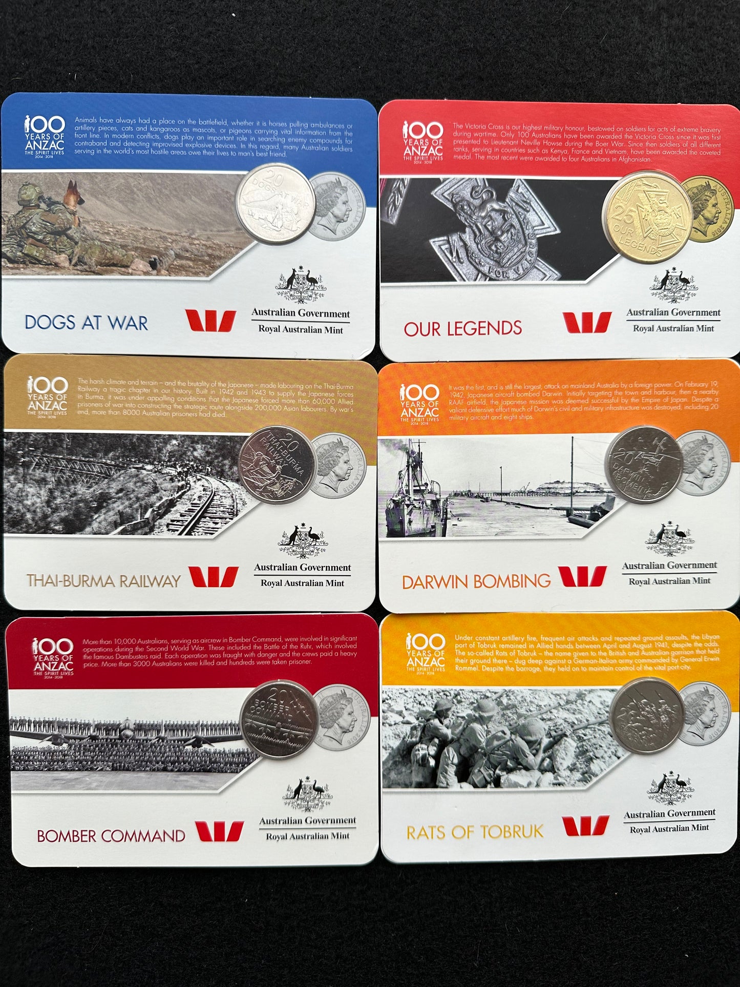 2016 ANZACS to Afghanistan 14 coin set