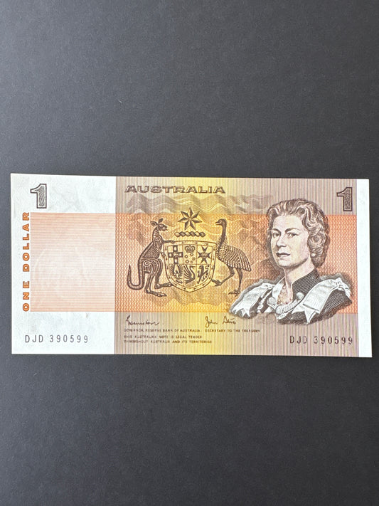 1982 $1 Australia Paper Banknote - Johnston Stone - DJD 390599