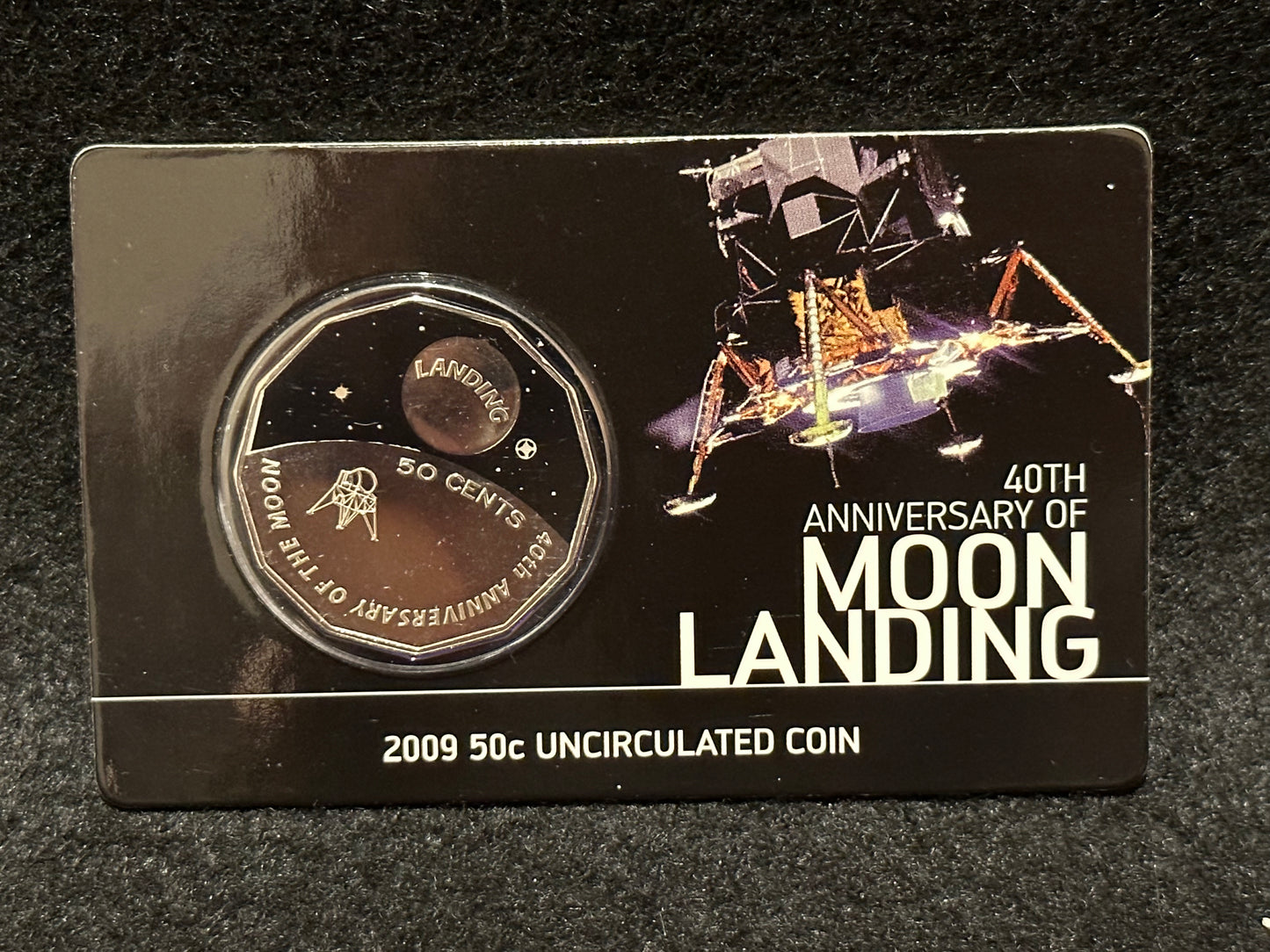 2009 Fifty Cent 40th Anniversary of The Moon Landing (50c) Uncirculated Coloured Coin