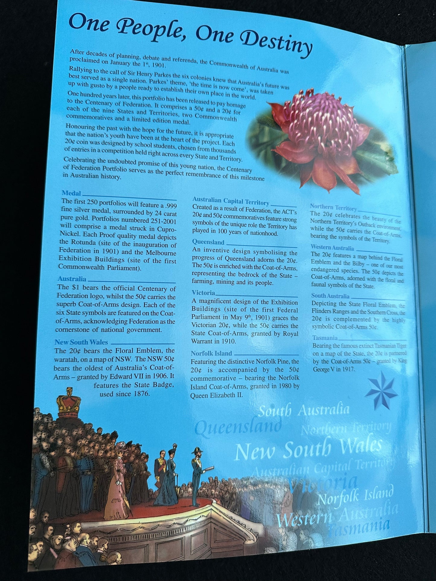 2001 Centenary of Federation Sherwood Collector Portfolio 20 Coins + Commemorative Medal