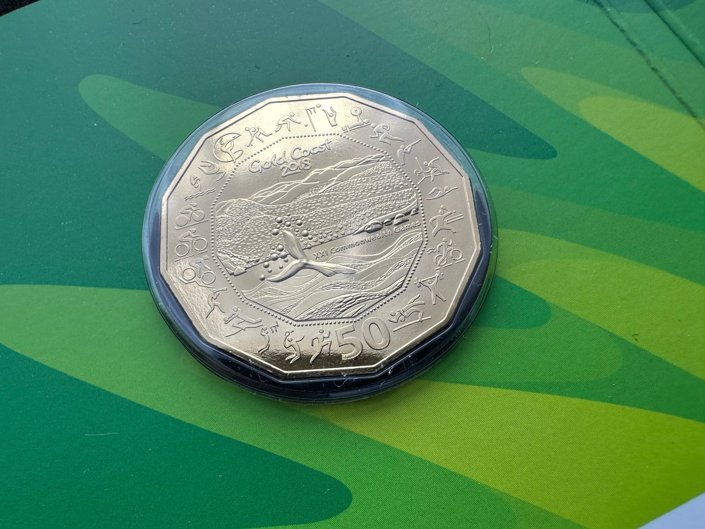 2018 Fifty Cent Gold Coast Commonwealth Games Gold Plated (50c) Uncirculated Australian Decimal Coin