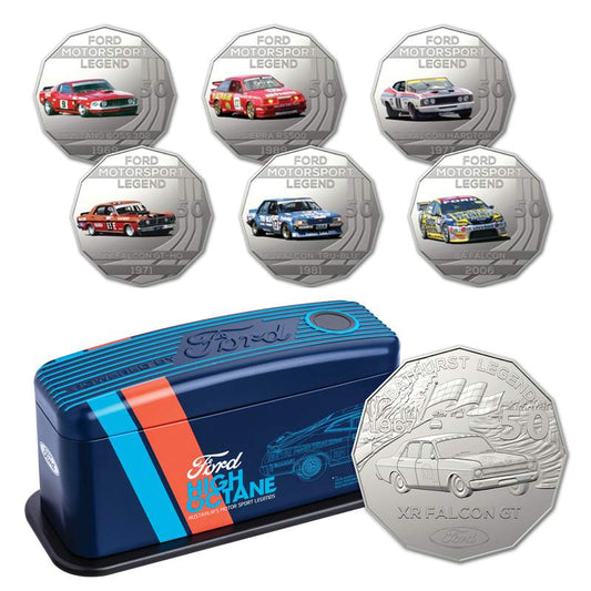 2018 50 cent Ford Australia High Octane 7 coin set - WITH TIN