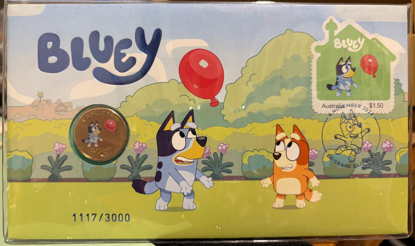 2024 Bluey $1 Dollar Limited Edition Australia Post Impressions Coloured Coin - PNC 1117/3000