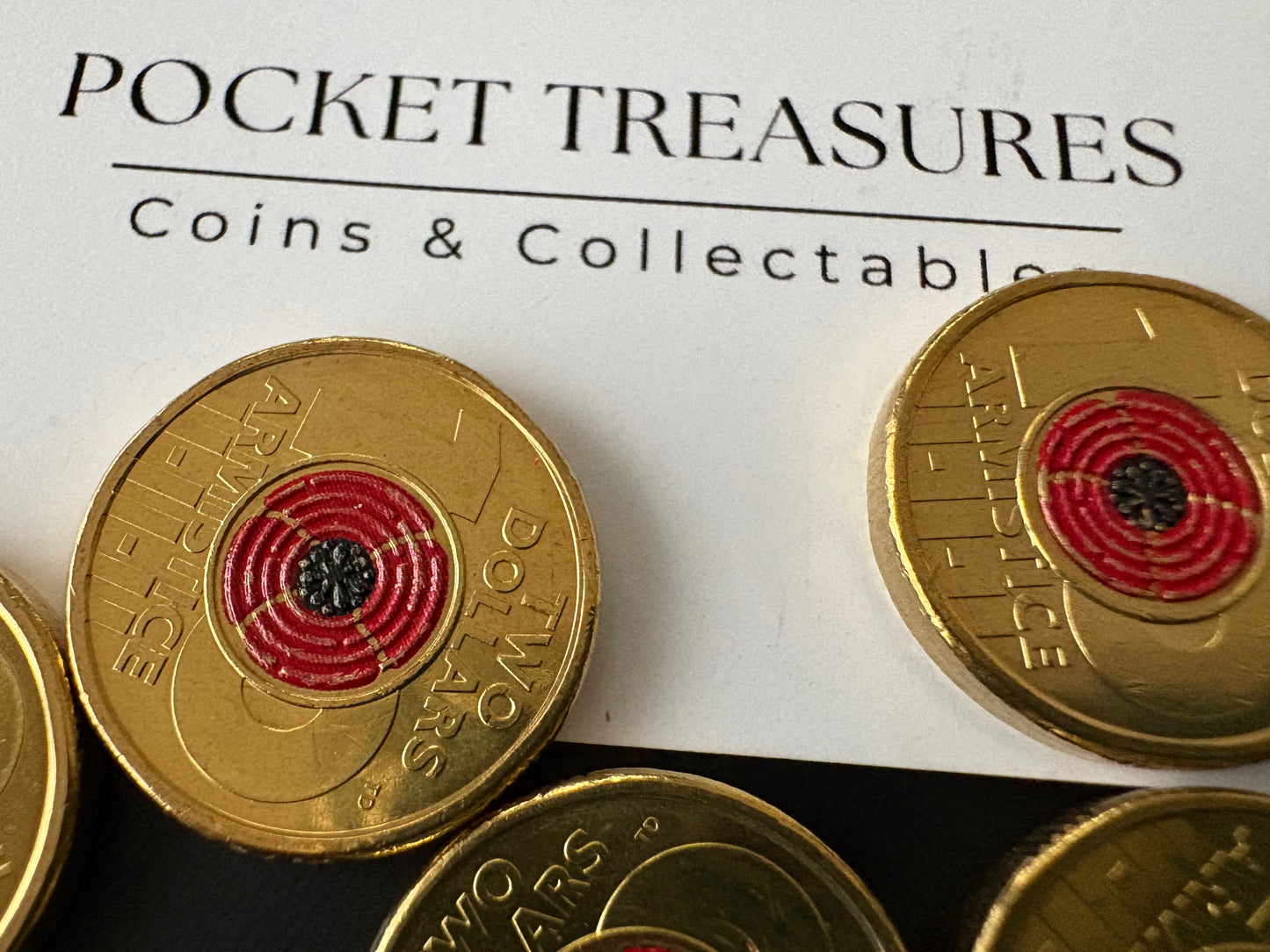 2018 $2 Remembrance Armistice Centenary Red Poppy RAM Coloured Coin - Uncirculated