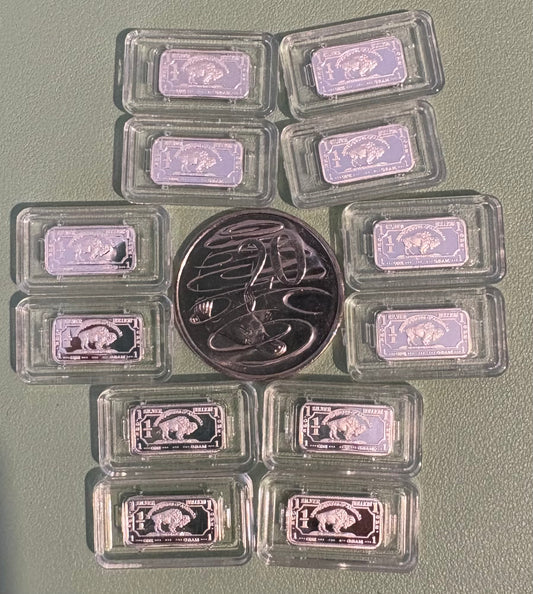 Mini Fractional Silver 1 gram Bar - USA Buffalo Bullion