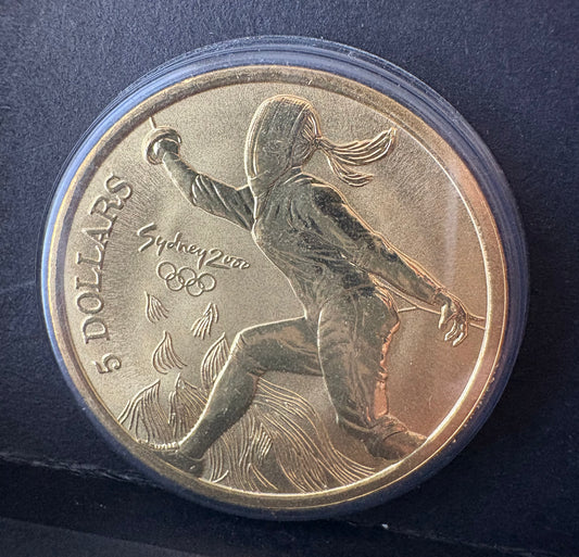 2000 $5 Sydney Olympic Gold Commemorative Coin - Fencing
