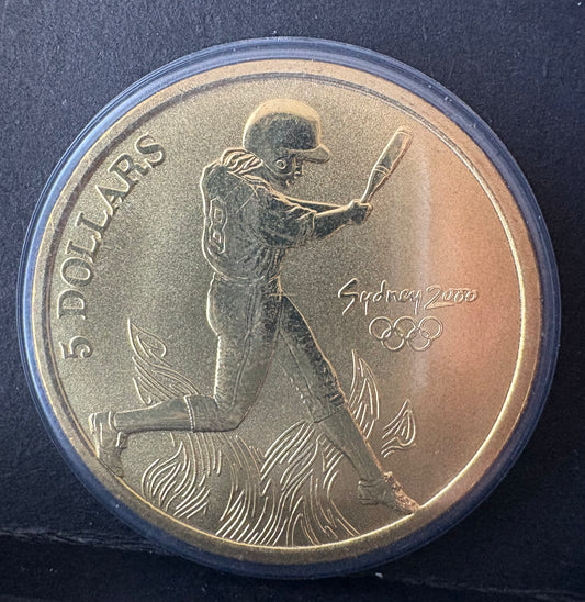2000 $5 Sydney Olympic Gold Commemorative Coin - Softball
