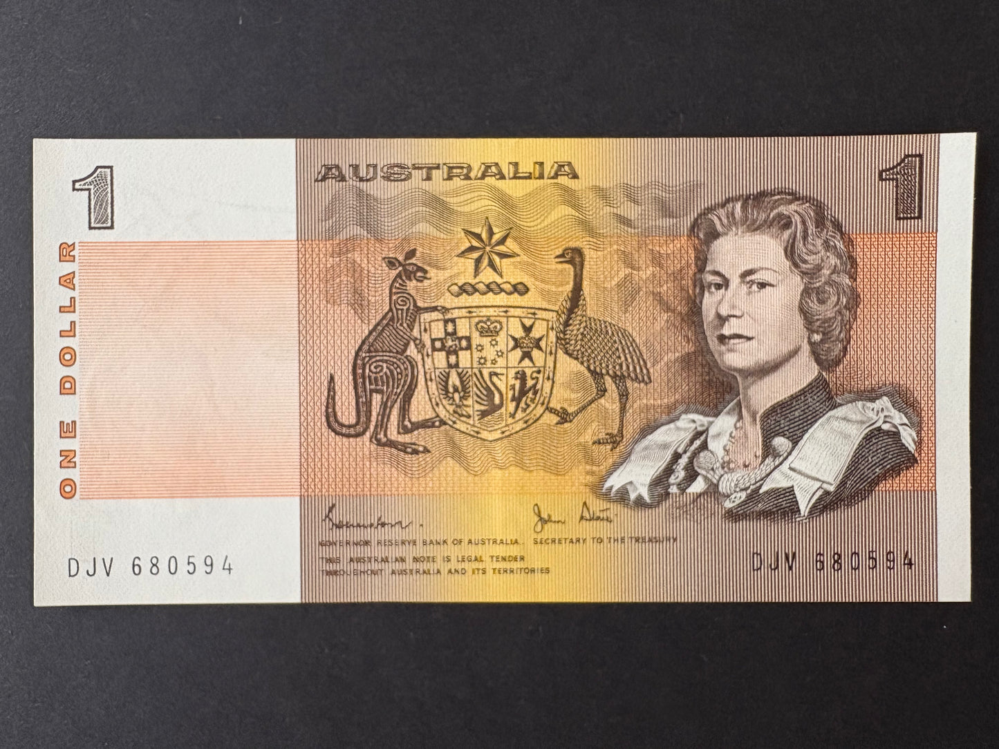 1982 $1 Australia Paper Banknote - Johnston Stone - Uncirculated