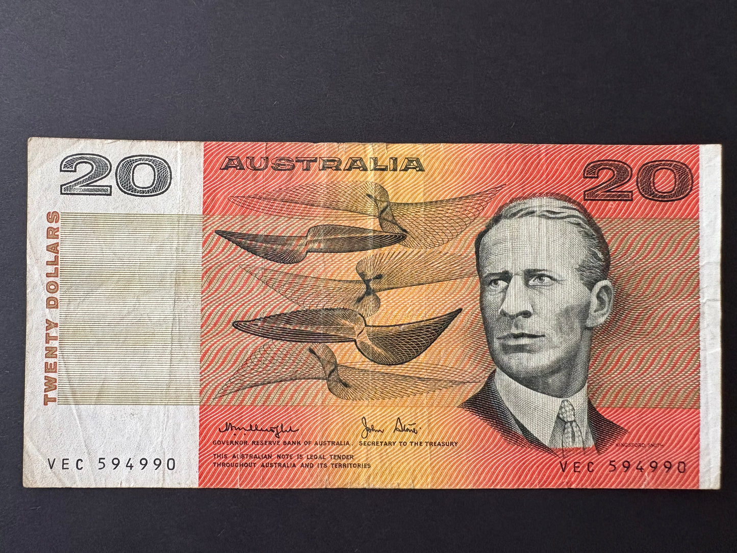 1979 $20 Australia Paper Banknote - Knight Stone VEC 594990