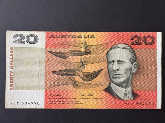 1979 $20 Australia Paper Banknote - Knight Stone VEC 594990