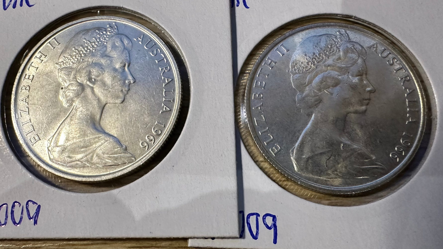 1966 Round 50 cent coin - .800 Silver