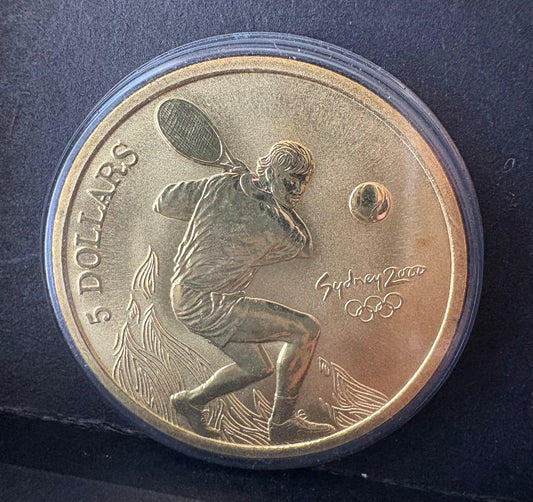 2000 $5 Sydney Olympic Gold Commemorative Coin - Tennis