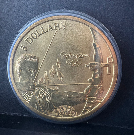 2000 $5 Sydney Olympic Gold Commemorative Coin - Archery