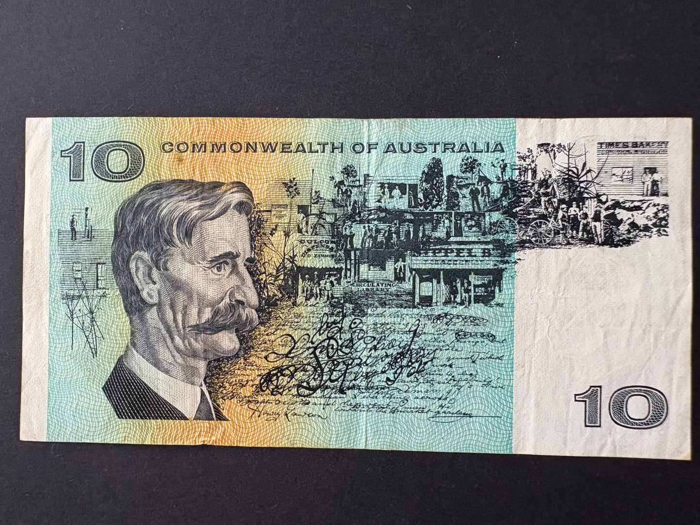 1974 $10 Australia Paper Banknote - Phillips Wheeler