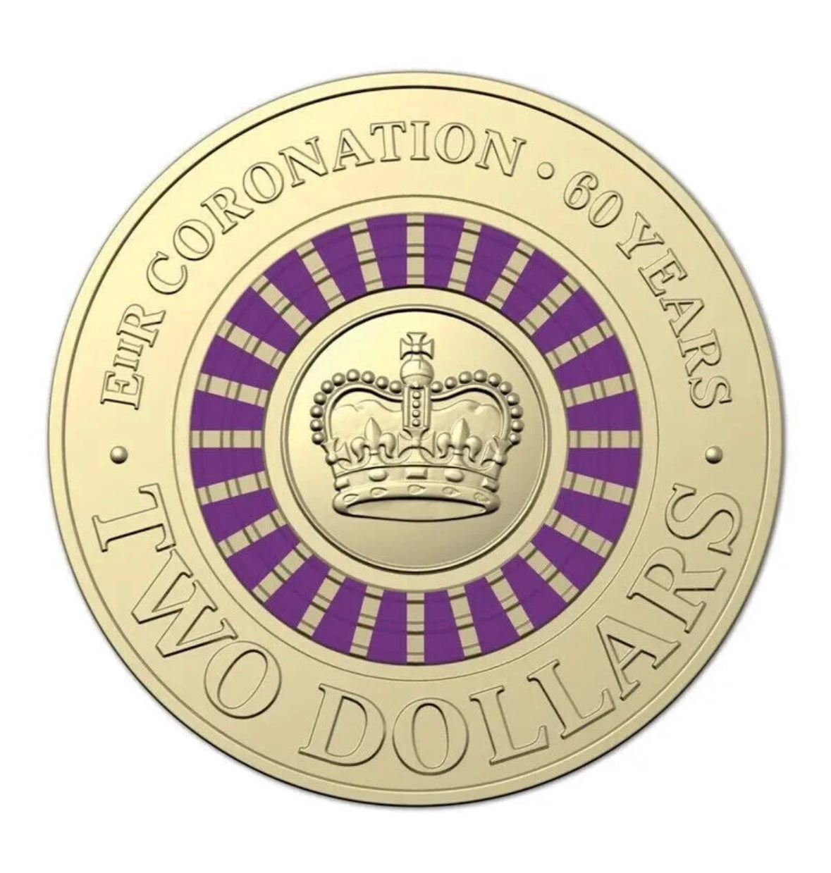 2013 Australian Two Dollar $2 coin PURPLE Queens Coronation - Very Lightly Circulated