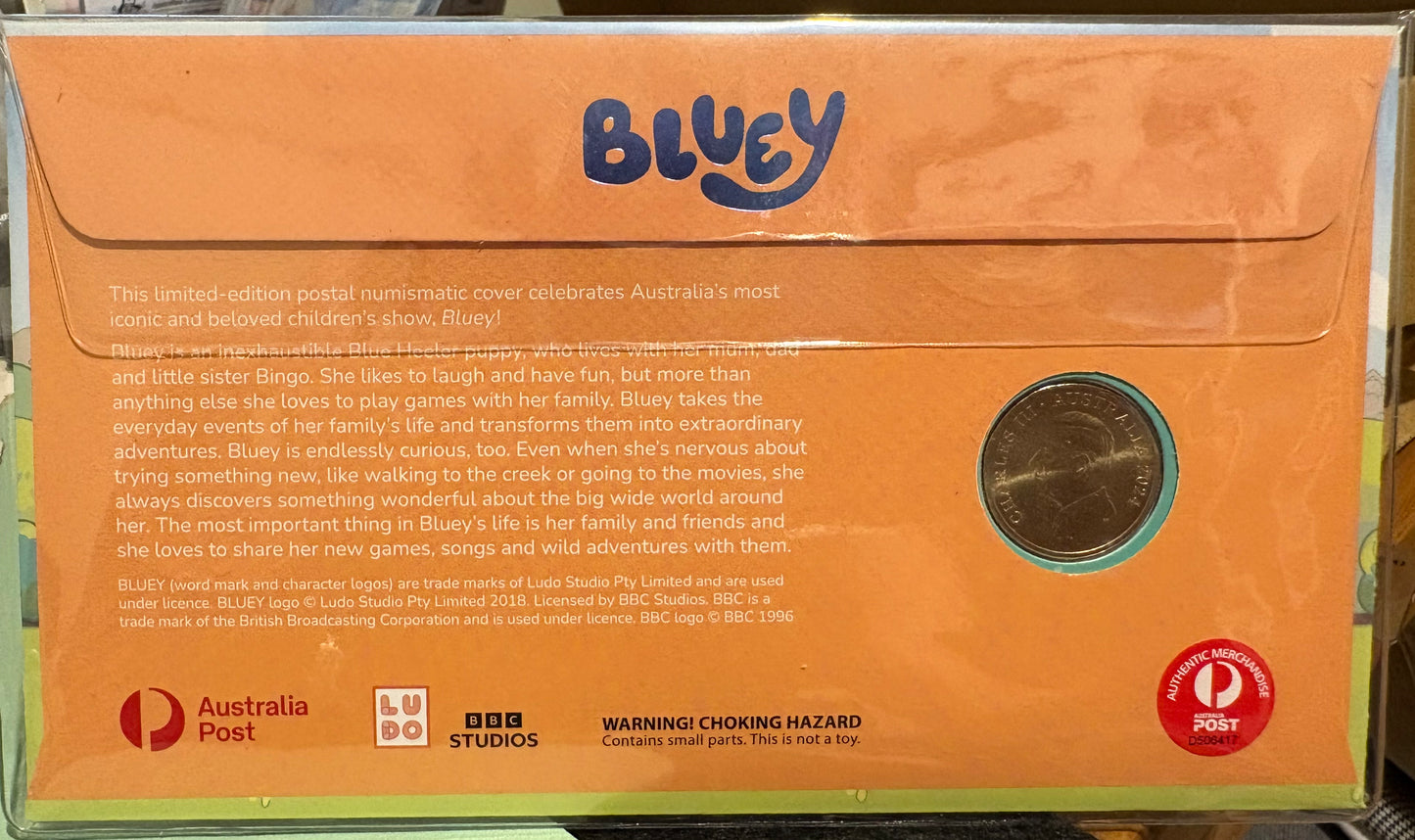 2024 Bluey $1 Dollar Limited Edition Australia Post Impressions Coloured Coin - PNC 1117/3000