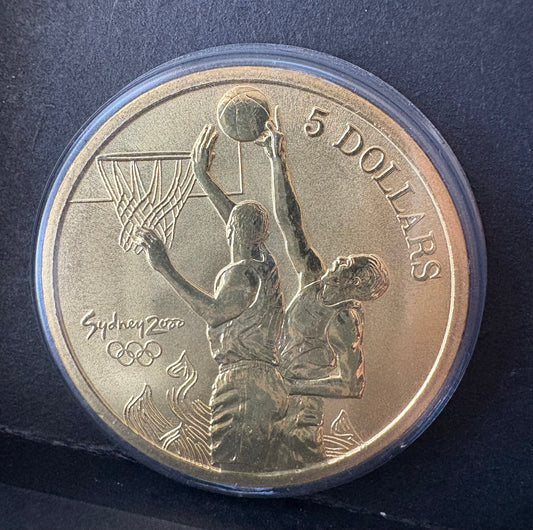 2000 $5 Sydney Olympic Gold Commemorative Coin - Basketball
