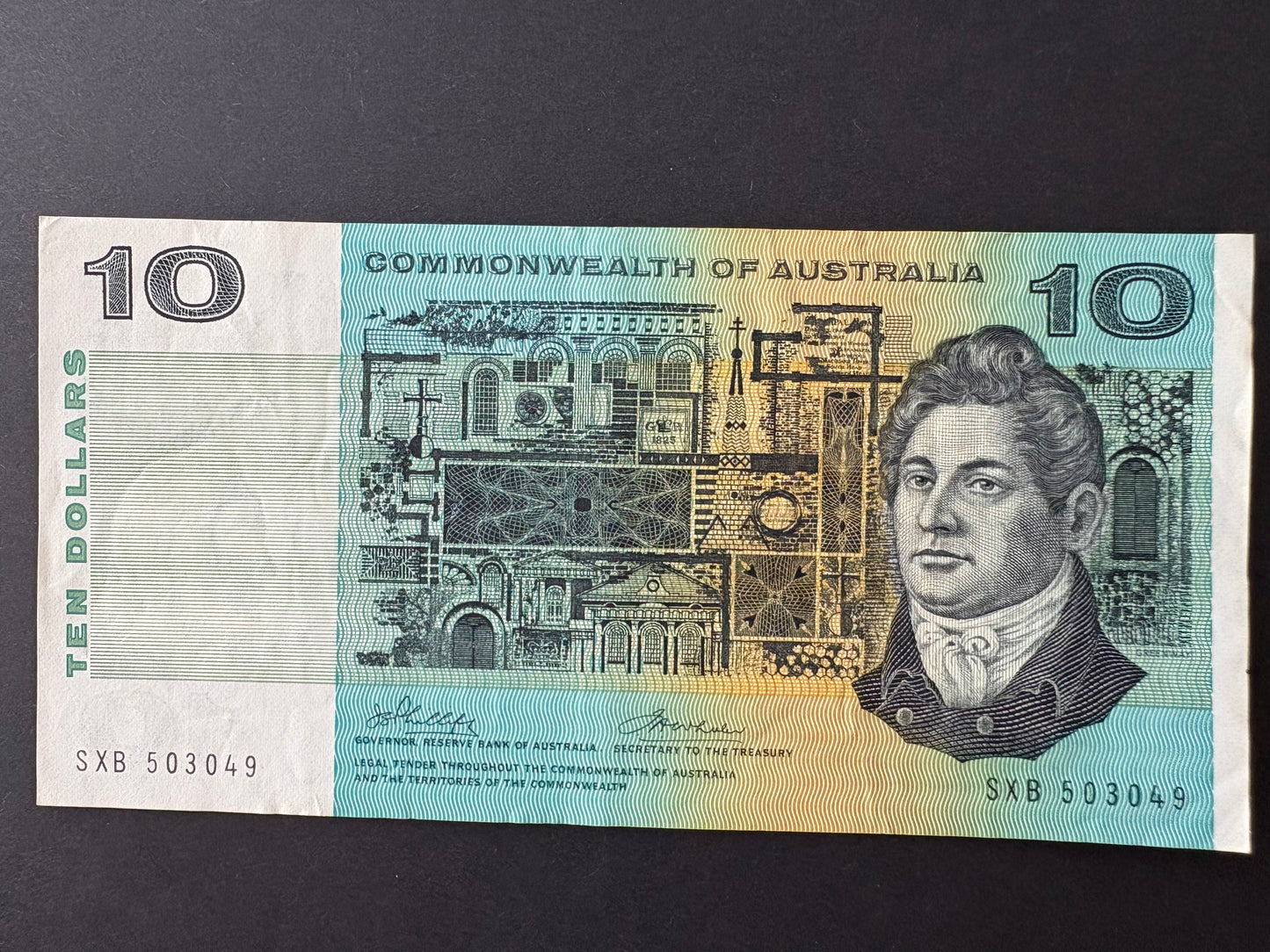 1974 $10 Australia Paper Banknote - Phillips Wheeler