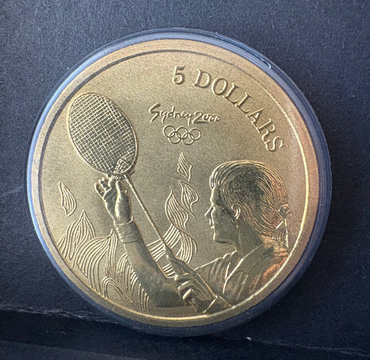 2000 $5 Sydney Olympic Gold Commemorative Coin - Badminton